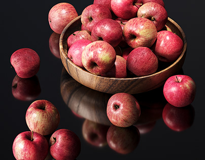 Apples in a wooden bowl