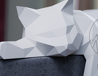 Papercraft DIY template - Oscar the cat