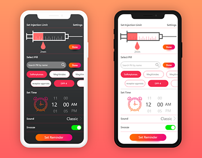 Pill remnder app for diabetes patients (concept)