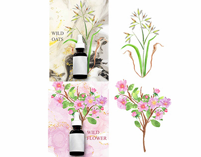 Watercolor Clipart flower poster client from paris#2