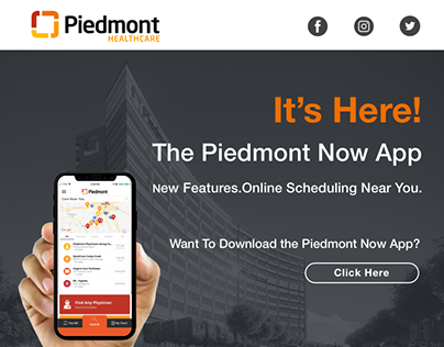 Piedmont Mobile App Email Brochure Design