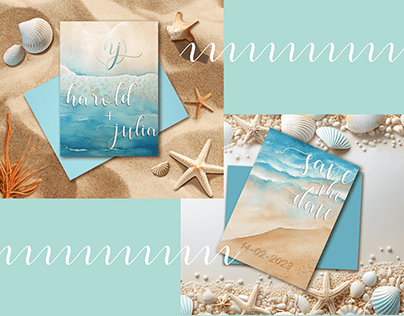 Beach Themed Wedding Collateral