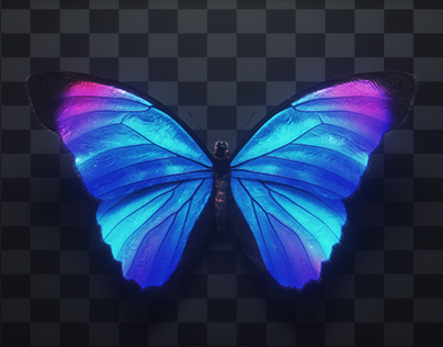 Blue Morpho Butterfly 3D Model.
