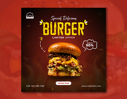 Delicious Burger- Social Media Post Design