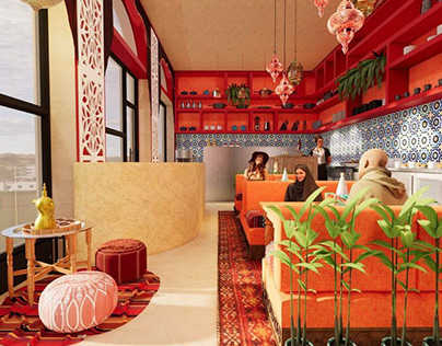 Cafeteria- Étnico marroquino Estudo faculdade de Design