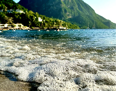 Seafoam in front of the piton
