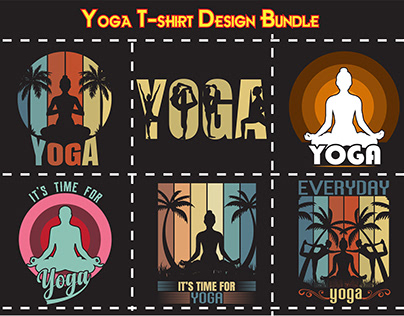 Yoga T-shirt design collection