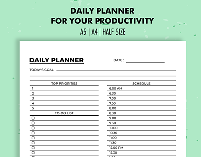 Printable Daily Planner | Daily Planner Template
