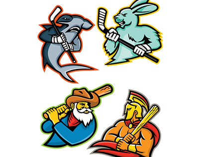 Baseball and Ice Hockey Team Mascots Collection