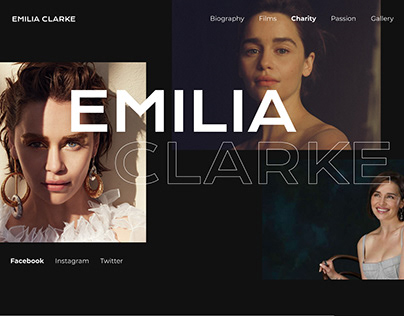 Concept website for Emilia Clarke