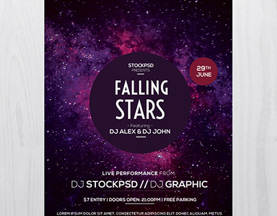 Falling Stars - Download Freebie PSD Flyers Template