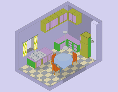 "The Simpson's Kitchen" Isometric - Motion Graphics