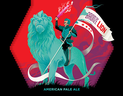 Bronze Lion Pale Ale Beer Label