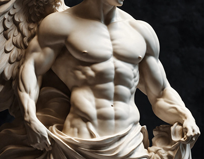 Eternal Vigor: Greek Muscular Statue Wallpaper