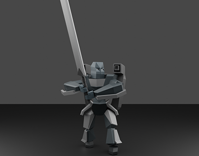 Low Poly Cyber Warrior