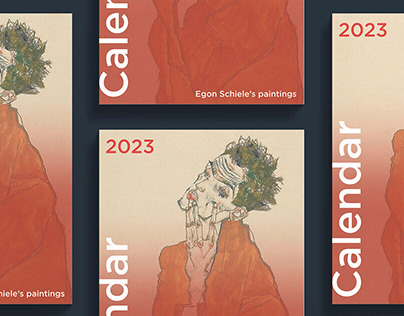 Calendar 2023 design with paintings by Egon Schiele