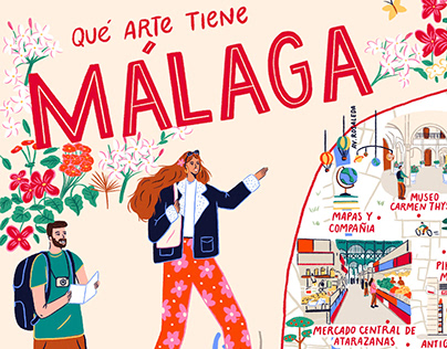 Málaga Illustrated Map - Pikolinos