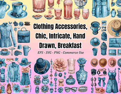 Clothing Accessories, Chic, Intricate, Hand Drawn