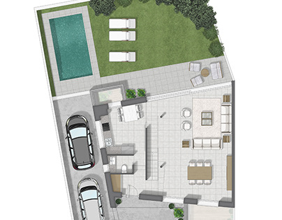 Floor plan 2D rendering in Madrid