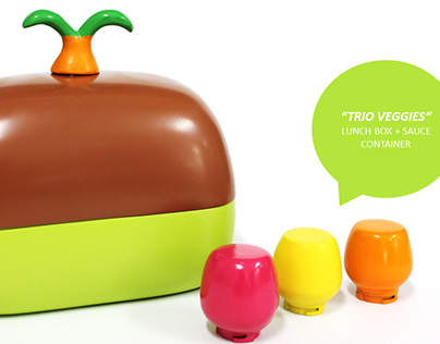 Trio Veggies - lunch box & sauce bottles