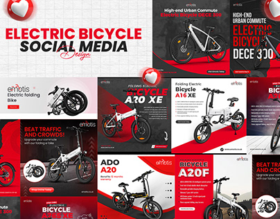 Electric Bicycle Social Media Post | Bicycle Web Banner