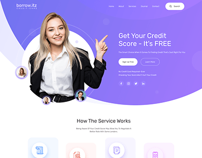 Loan Provider Website "Borrow.itz" Home Page Concept