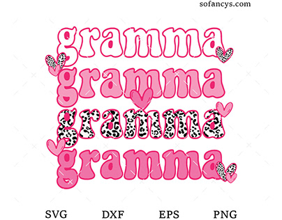 Valentine’s Day Gramma SVG DXF EPS PNG Cut Files