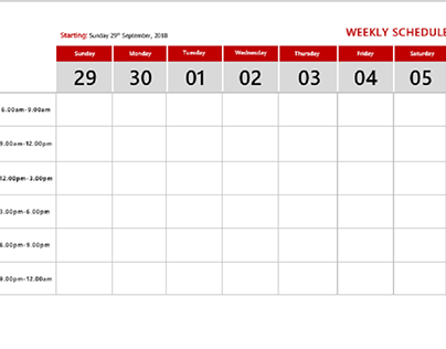 Basic Weekly Schedule Template