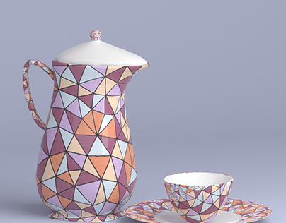 glossy jug and cup