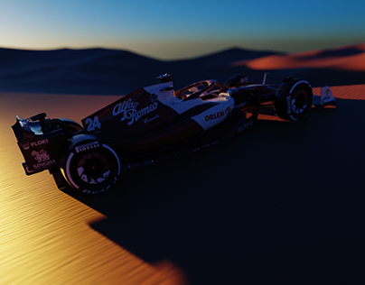Formula 1 Alfa Romeo Orlen C42 in the desert