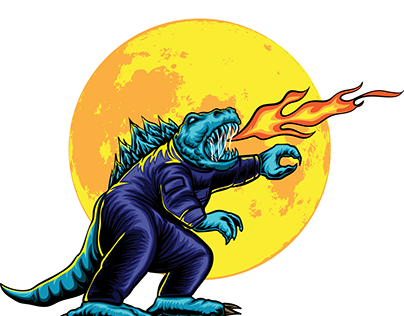 Astro-Godzilla Tshirt Design