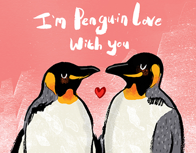 I'm Pengu in love with you- Penguin Valentines card