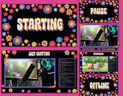 Neon Blue & Pink Gradient Animated Stream Overlay – Shot Away