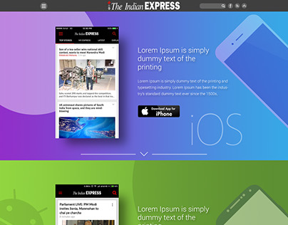 The Indian Express Apps page