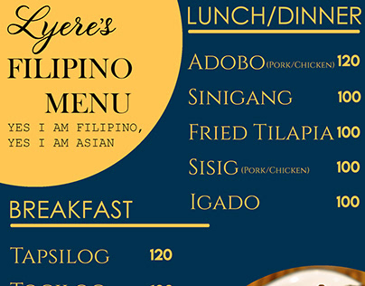food menu poster
