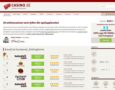 Casino affiliate - responsive design