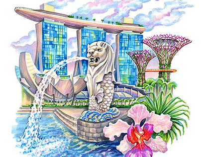Illustration for Singapore festival