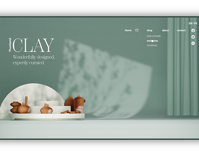 Thumb and clay website mock up