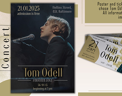Poster and tickets for the concert