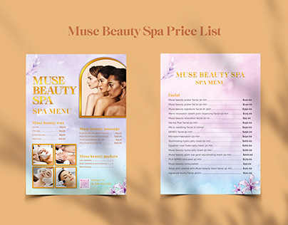 Muse Beauty Spa Price List & Business Card