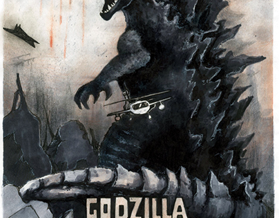 GODZILLA paint poster design , by COPIC markers
