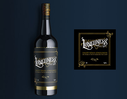 Wine label design with hand drawn lettering