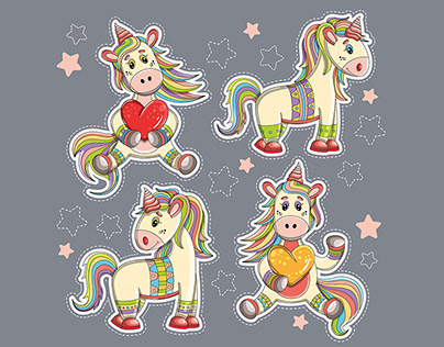 Illustrations "Funny unicorns"