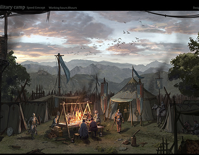 Medieval military camp