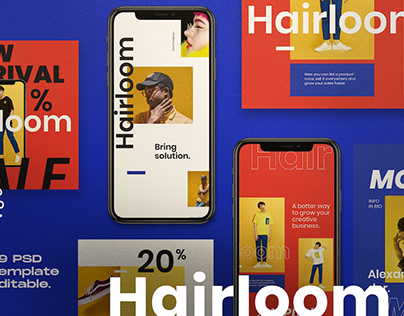 Hairloom - Social Media Template + Stories