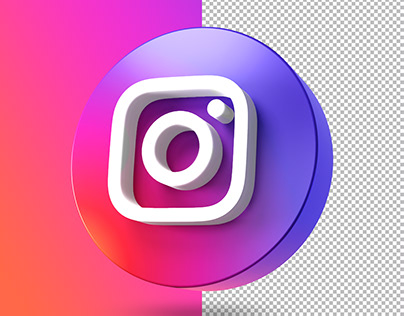 Instagram Apps 3D Logo Style Render Asset Isolated