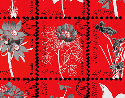 Collection of stamps for the Botanical Garden