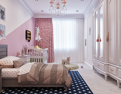 Kid's Room in Pink color composition