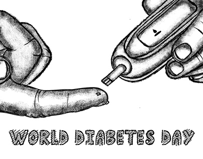 Hand drawn world diabetes day illustration