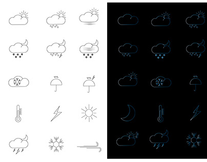 Weather,Food &Music Icons